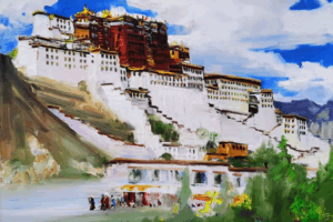 笔触下的朝圣路,色彩中的生命诗~许广专西藏油画写生展进行中